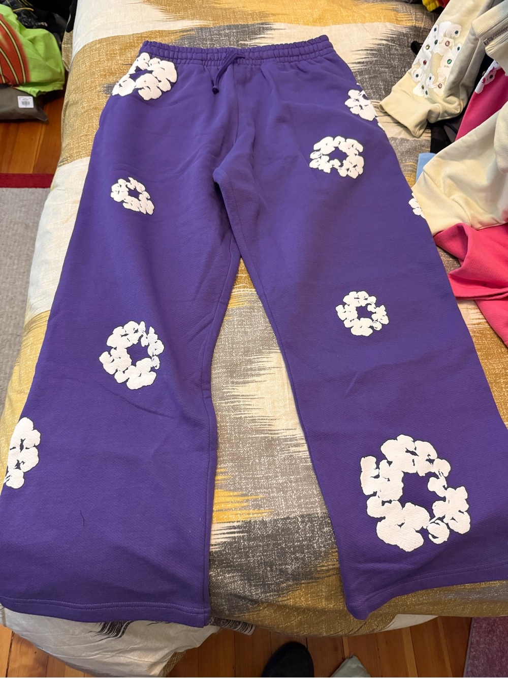 Denim Tears Cotton Wreath Purple Men’s Sweatpants Size M